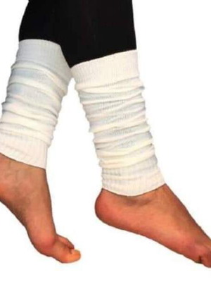 Women's leg warmers new, pack of 2, cotton black and white