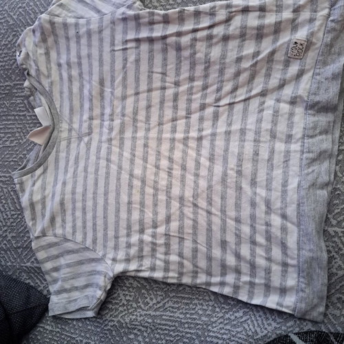 Zara striped short-sleeve t-shirt used, gray and white, size 92 cm, age 2-3