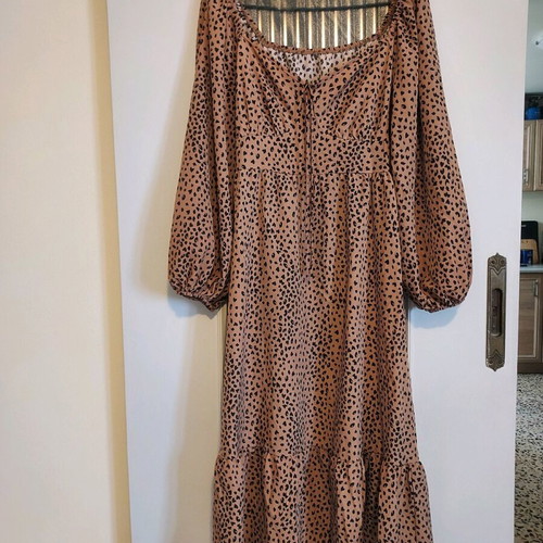 Shein Curve midi dress like new, beige and brown