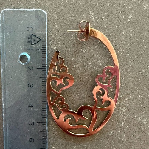 925 Silver Earrings in Rose Gold Tone like new