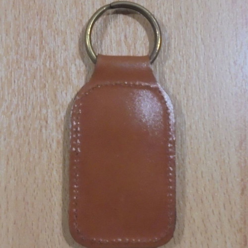 Knorr old advertising used metal and leather keychain
