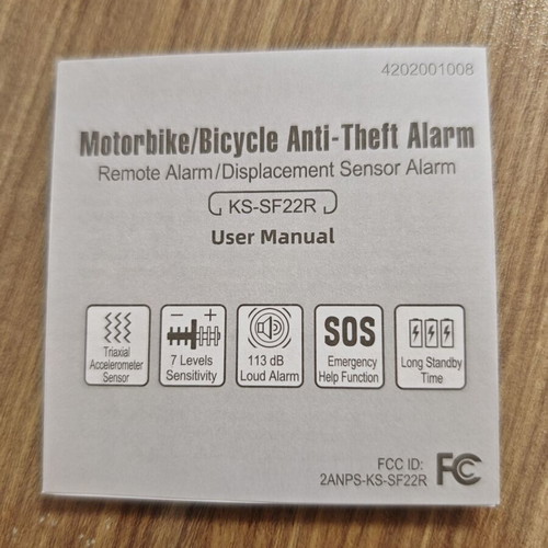 Anti-Theft Alarm 113dB with Remote for Bicycle Scooter Motorbike new