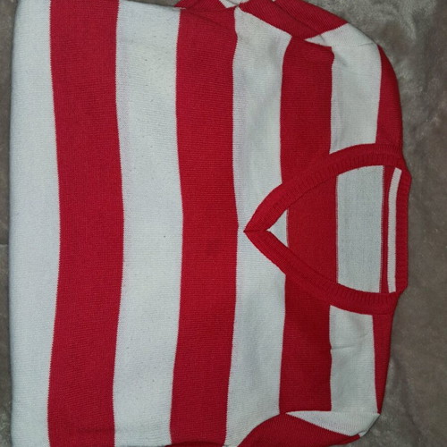 Wool striped sweater like new, size M, white and red