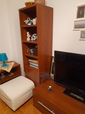 Living room composition with 2 bookcases, TV unit with drawer and 2 connecting shelves like new