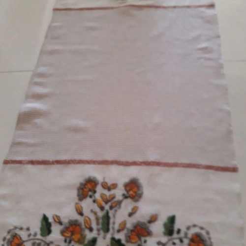 Handmade embroidery with bronze and gold threads, new