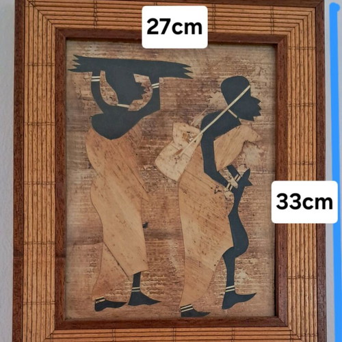 Handmade paintings from Kenya, set of 4, African art, like new