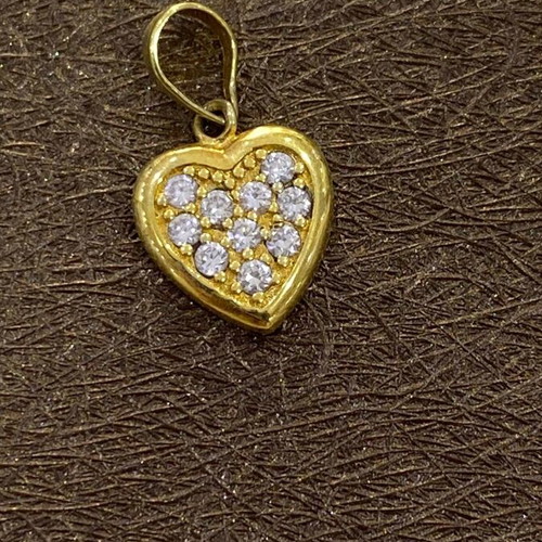 Silver (925) gold-plated heart pendant with crystals new