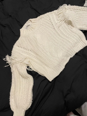 Pull-over white used, synthetic fabric, one size, warm