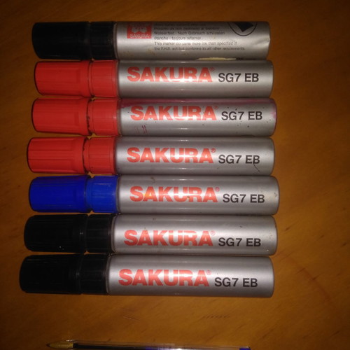Sakura markers used from Japan with broad tips