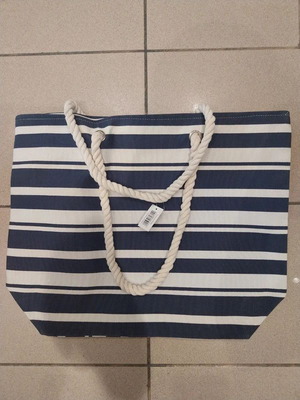 Ankor Shoulder Beach Bag Blue Stripes new