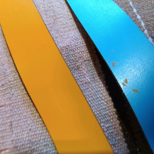 Three Benetton belts used, two leather and one fabric
