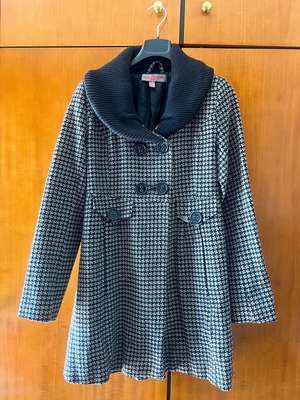 Attrattivo women's coat like new, black and white houndstooth, size S