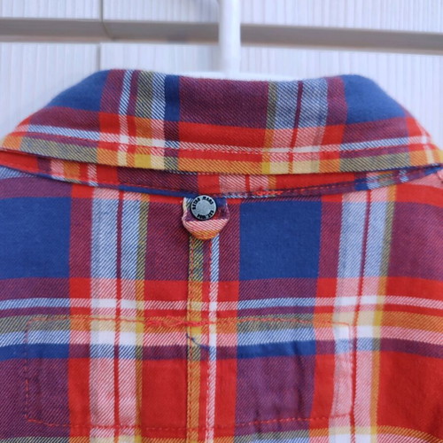 Retro Jeans plaid shirt size M like new, blue and red