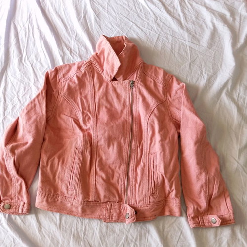 Jean jacket like new, pink, size S
