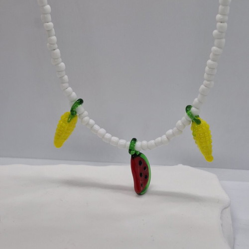Murano Handmade Steel Necklace White, New