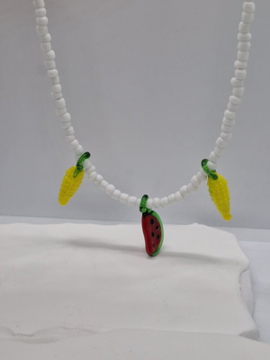 Murano Handmade Steel Necklace White, New