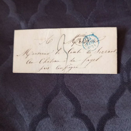 French letter 1834 used, addressed to Comte de Seran with two stamps