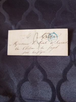 French letter 1834 used, addressed to Comte de Seran with two stamps