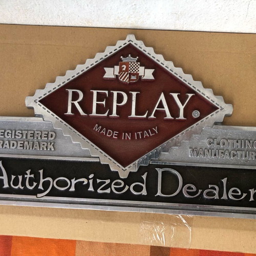 Replay wall metal sign like new