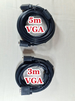 VGA cables new, 3m and 5m male-female, Powertech