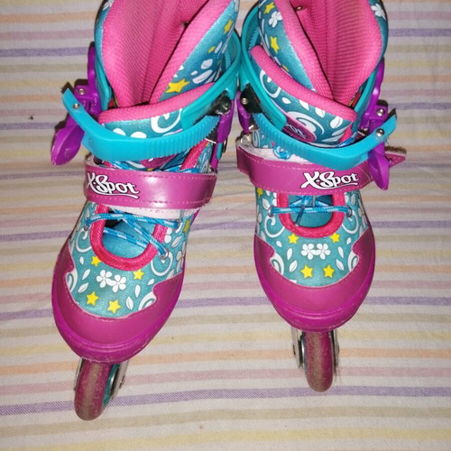 Roller skates children's used, size 34-37, pink and blue