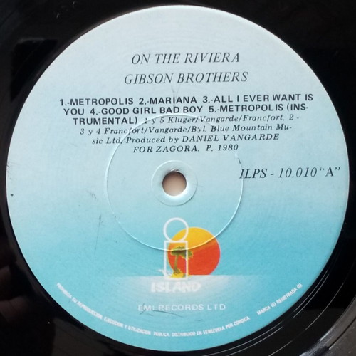 Gibson Brothers On The Riviera vinyl LP album