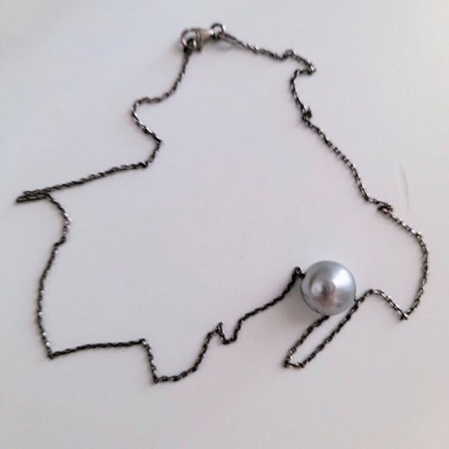 Silver 925 Necklace with Freshwater Pearl Like New
