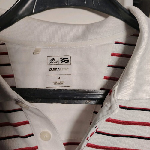 Adidas polo shirt like new, white and red, sizes M and L