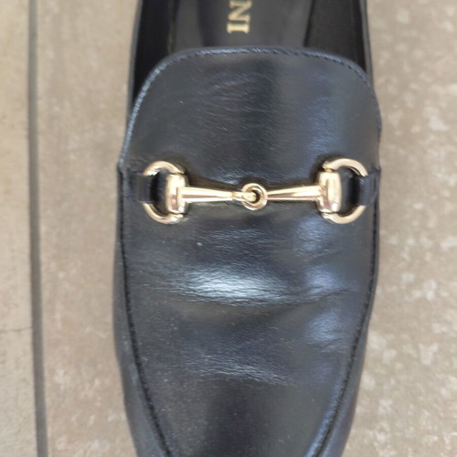 Labrini women's moccasins, black leather, size 36