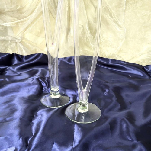 Decorative Floor Vases Set of 2 70cm Clear Glass Like New