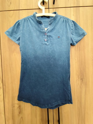Tommy Hilfiger γυναικεία μπλούζα polo acid wash σαν καινούργιο, μπλε, μέγεθος S