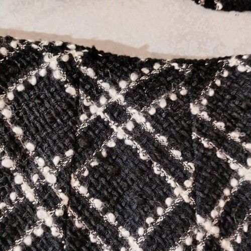 Bouclé black and white skirt and jacket set size L like new