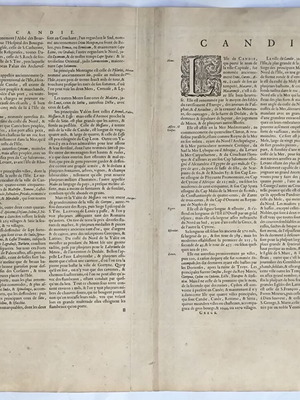 Карта на Крит 1650 употребявана, меден гравюр от Willem Blaeu