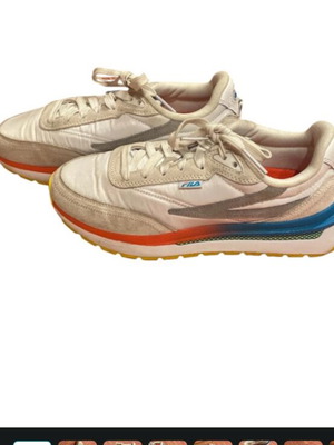 Fila White and Multicolor Sport Sneakers, Size 38