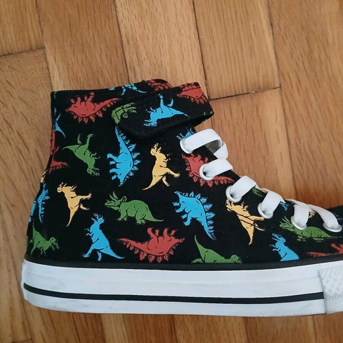 Converse All Stars kids boots with dinosaurs like new, size 35