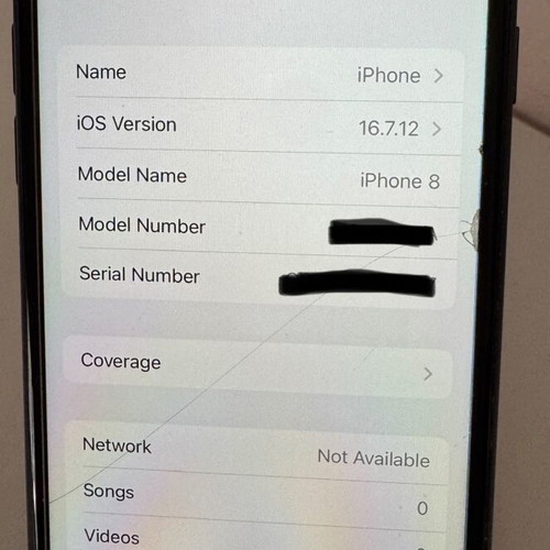 iPhone 8 64GB used with external rear crack, battery 89%