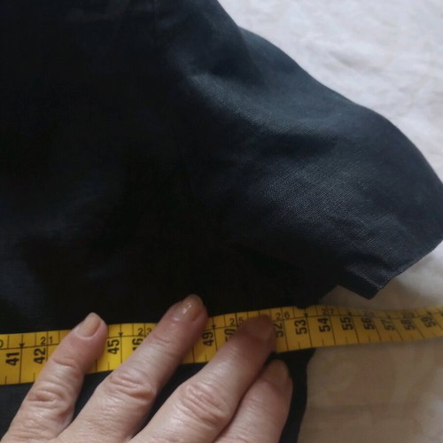 Vintage linen dress used, slim fit, black