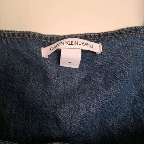 Calvin Klein denim short overalls like new, size medium, blue