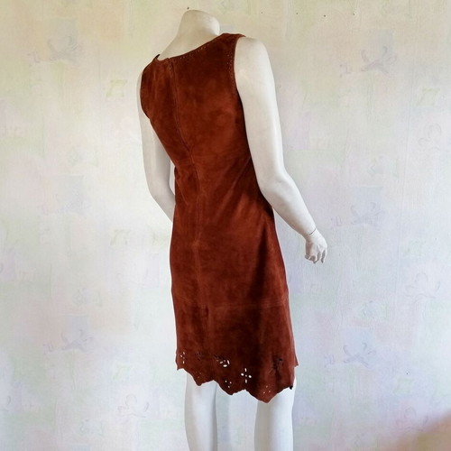 Hennes leather dress sleeveless with cutout decoration, like new, size 36