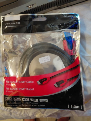Vivanco HDMI cable 1.5m new, 4K 3D High Speed with Ethernet