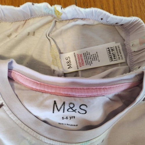 Marks & Spencer thin girls' pajamas used, size 5-6 years 110-116 cm