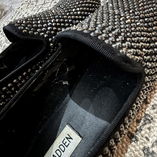 Steve Madden Caviarr Black Rhinestone Loafers, size 37