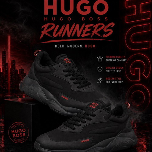 Hugo Boss Runners sneakers size 45, black and red