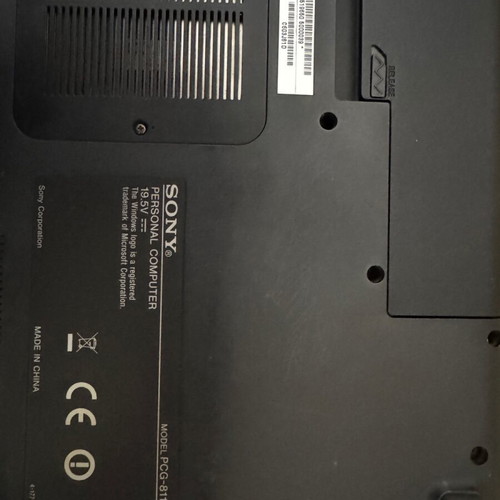 Sony VAIO 15” MODEL PCG-81112M used with 8 GB RAM and DVD drive