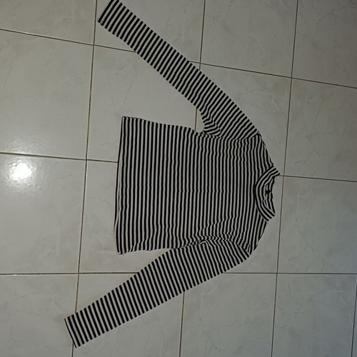 H&M striped long-sleeve shirt like new, size L, black and white