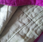 Double quilt used, thin reversible pink and green