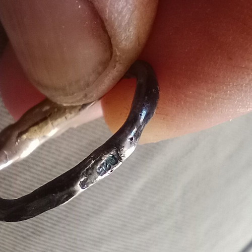 Silver 925° ring with black and gold plating, like new, size 54