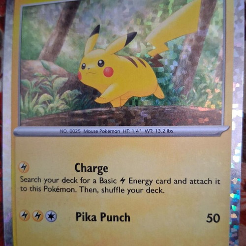 Pokemon Pikachu Card new, holographic design