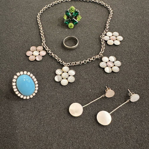 Various old jewelry used, set with Cat's Eyes and Swarovski stones