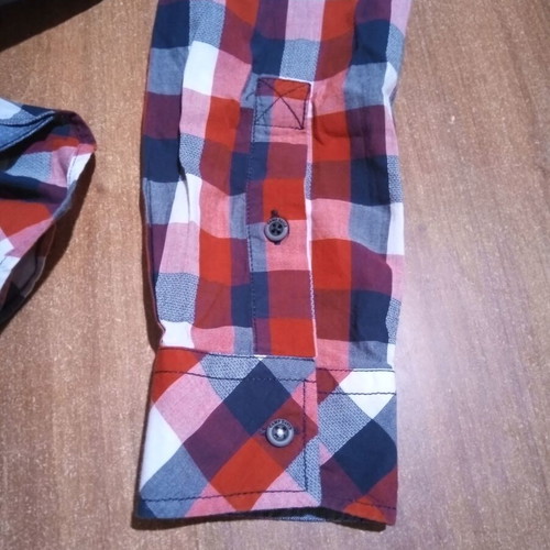 Camp David plaid shirt used, men's size L, red and blue